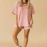 Morgan Short | Red Pink Stripe