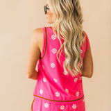Hot Pink Rhinestone Active Tank | Queen Of Sparkles