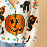 Ivory Halloween Icon Button Up Cardigan | Queen Of Sparkles