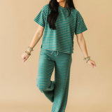 Junie Tee | Teal Stripe