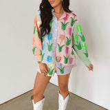 Striped Colorblock Sequin Tulip Cotton Short | Queen Of Sparkles