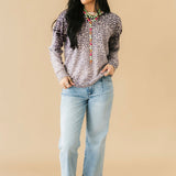 Seasonal Shift Sweater | Grape Leopard