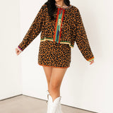 Leopard Rhinestone Knit Skirt | Queen Of Sparkles