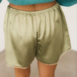 Lia Satin Shorts | Matcha