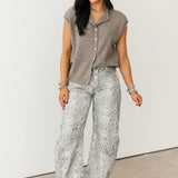 Good Luck Printed Barrel Jeans | Snake Combo