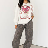 Beige & Red 'Sparkle Slice' Sweatshirt | Queen Of Sparkles