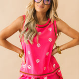 Hot Pink Rhinestone Active Tank | Queen Of Sparkles