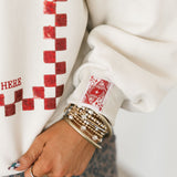 Beige & Red 'Sparkle Slice' Sweatshirt | Queen Of Sparkles