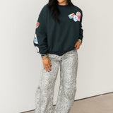 Good Luck Printed Barrel Jeans | Snake Combo