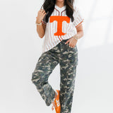 Licensed White & Orange Stripe Tennessee Tee | Queen Of Sparkles