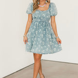 Flower Fields Mini Dress | Denim