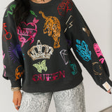 Charcoal Tattoo Sweatshirt | Queen Of Sparkles X Lexi Jade's