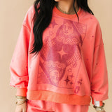 Coral Tonal QOS Card Sweatshirt | Queen Of Sparkles
