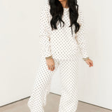Polka Dot Hoodie | Ivory & Black