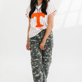 Licensed White & Orange Stripe Tennessee Tee | Queen Of Sparkles