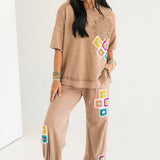 Freshly Picked Crochet Detail Jogger