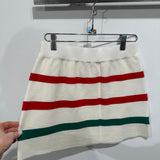 White, Red & Green Stripe Skirt | Queen Of Sparkles