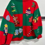 Green & Red Checkered Christmas Icon Sweatshirt | Queen Of Sparkles