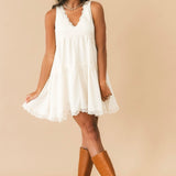 RESTOCK COMING - Sweet Details Mini Dress | Cream