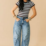 Stripe Baby Top | Brown Blue