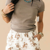 Western Skies Sweat Short | Cream