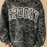 Black & White Spider Web 'Spooky' Sweatshirt | Queen Of Sparkles