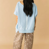Easy Breeze Oversized Top | Light Blue