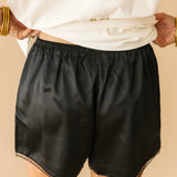 Lia Satin Shorts | Black