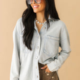 All Day Long Knit Top | Denim