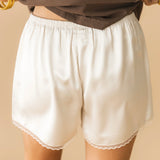 Lia Satin Shorts | Cream