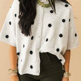 Polka Dot Party Cardi | Heather Gray