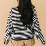 Fall Feels Stripe Cardigan | Brown Blue