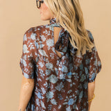 Sheer Overlay Floral Maxi Dress | Chocolate