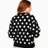 Black & White Polka Dot Nutcracker Button Up Cardigan | Queen Of Sparkles