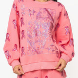 Pink Breast Cancer Ribbon QOS Queen Card Sweatshirt | Queen Of Sparkles