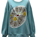 Mint Blue Oyster Platter Sweatshirt | Queen Of Sparkles