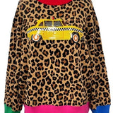 Leopard Colorblock Trim Taxi Cab Sweater | Queen Of Sparkles