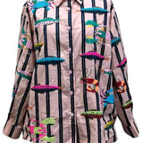 Light Pink Stripe Multi Sea Creature Cotton Short | Queen Of Sparkles