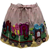 Red Striped Christmas Train Cotton Skirt | Queen Of Sparkles