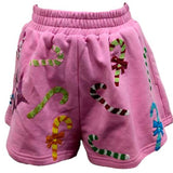 Pink Multi Candy Cane QOS Sparkle Short | Queen Of Sparkles