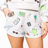 Grey Multi Travel Icon Sweatshirt | Queen Of Sparkles