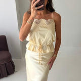 Satin Lace Trim Cami Top | Butter