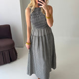 Check Me Out Gingham Midi Dress | Black