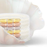BuDhaGirl Three Queens All Weather Bangles® (Set of 3) | White Pearl