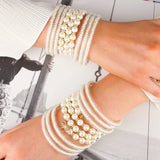 BuDhaGirl Three Queens All Weather Bangles® (Set of 3) | White Pearl