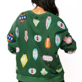 Dark Green Multi Ornament QOS Card Logo Sweatshirt | Queen Of Sparkles