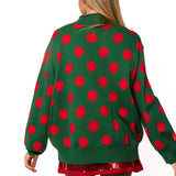 Green & Red Polka Dot 'Tis The Season' Turtleneck Sweater | Queen Of Sparkles