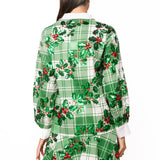 White And Green Plaid Holly Button Up Ruffle Dress | Queen Of Sparkles