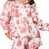 Red And White Christmas Twall Cotton Button Up Top | Queen Of Sparkles