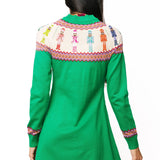 Green Multi Rainbow Nutcracker Knit Dress | Queen Of Sparkles